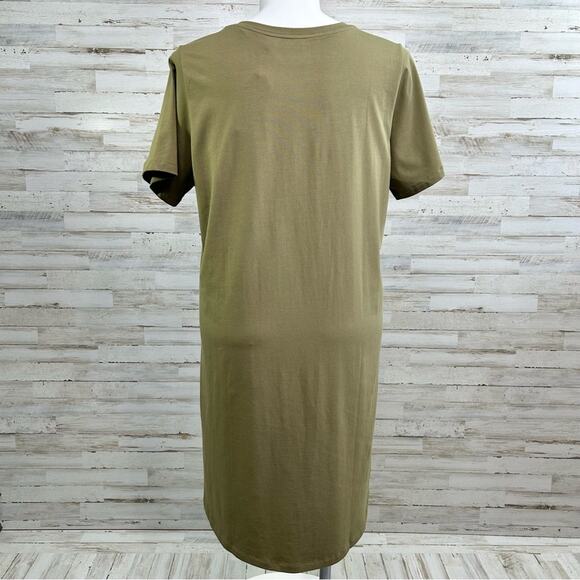 Universal Standard Tesino T-Shirt Dress Women's Size M | 2X Military Olive Knit - Picture 8 of 16